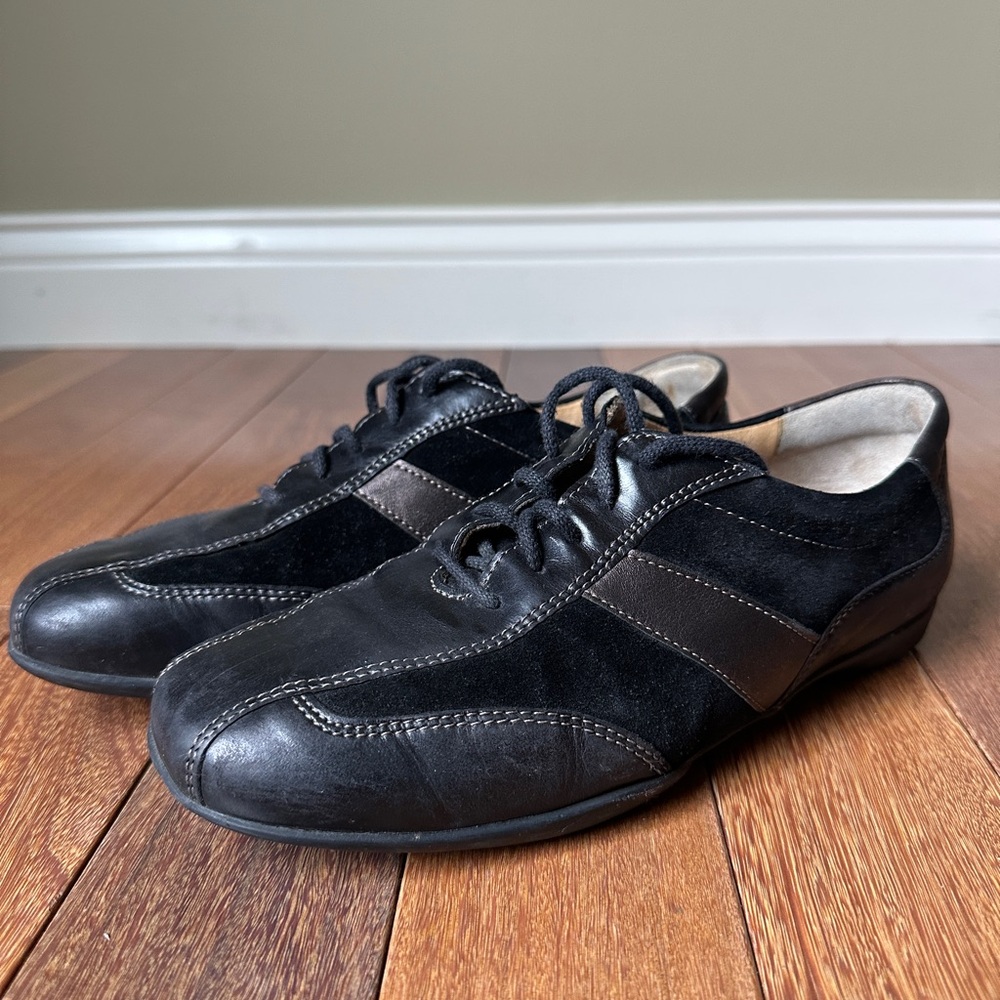 HARTJES Casuals Black Suede Comfort Lace Shoes US 4 EUC AUSTRIA